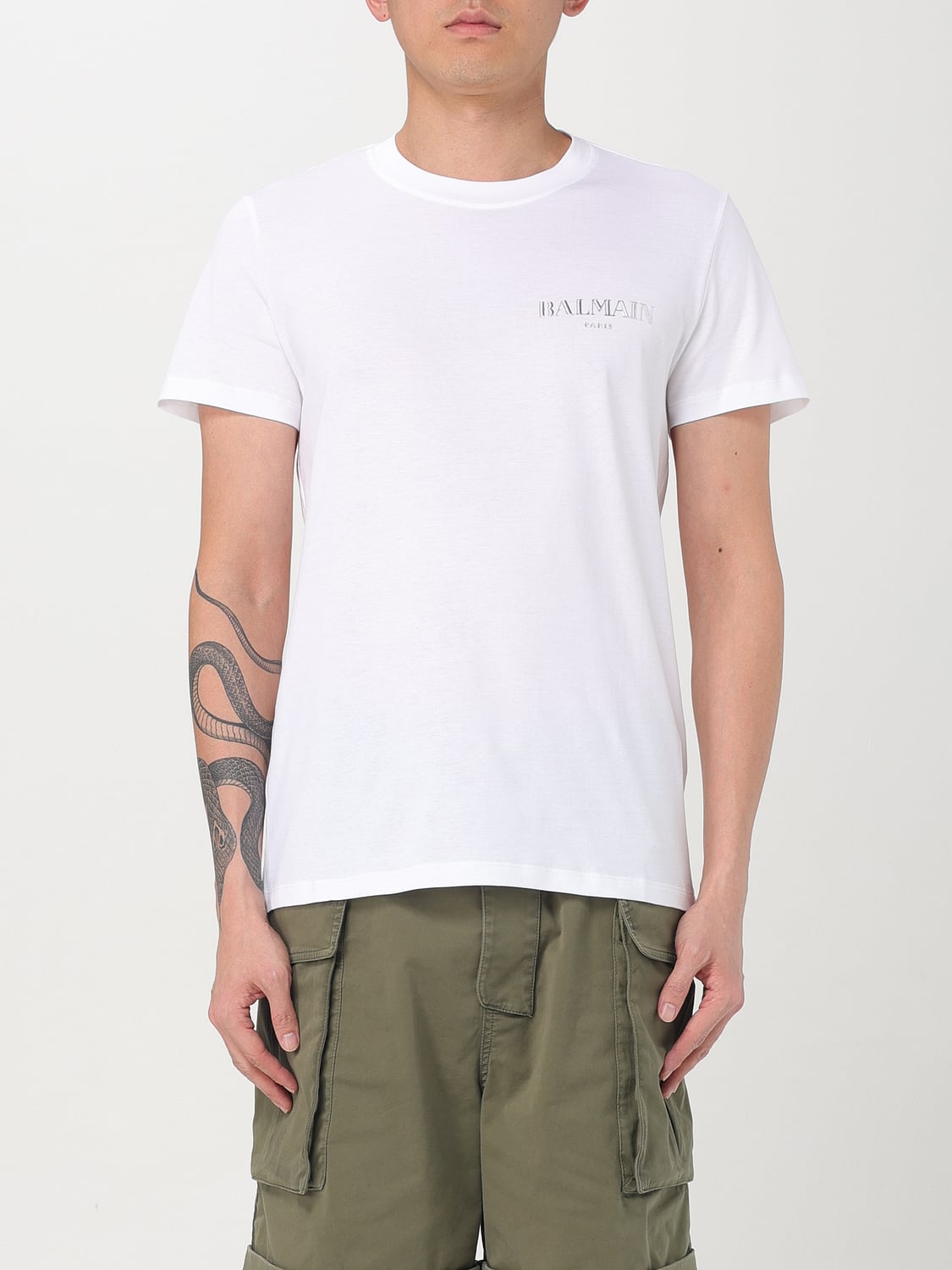 T-shirt à logo vintage - Blanc & Argent