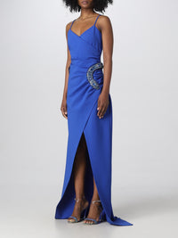 Long jersey wrap dress - Electric Blue