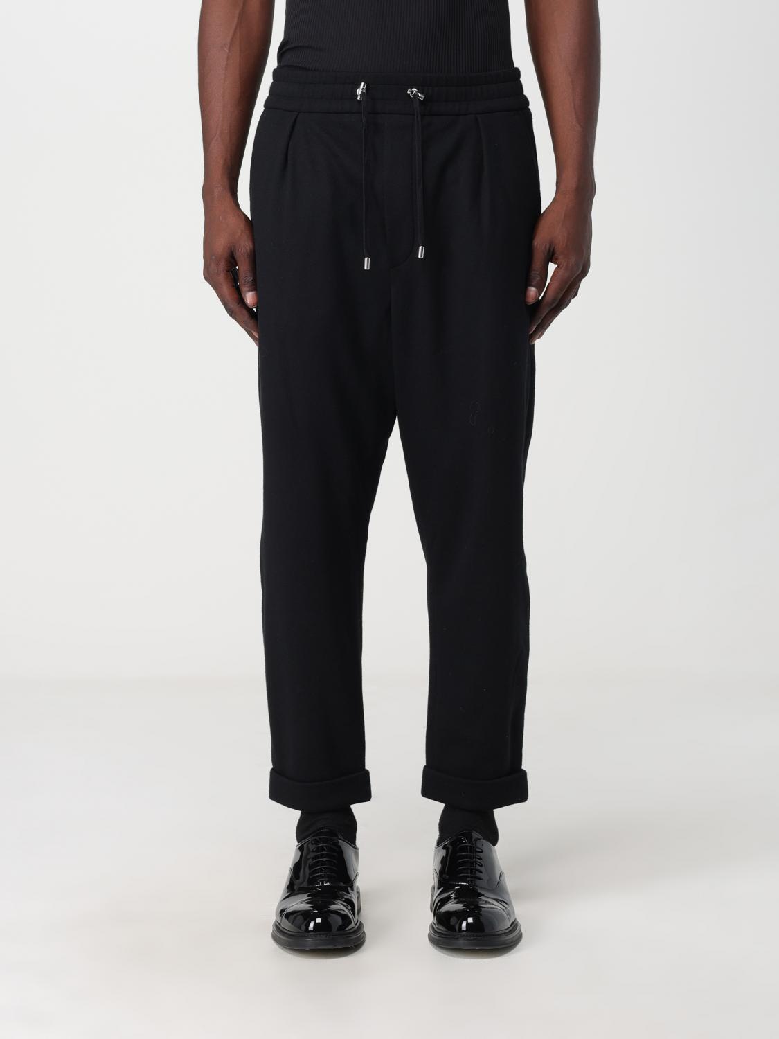 Pantalon ceinturé en laine - Noir