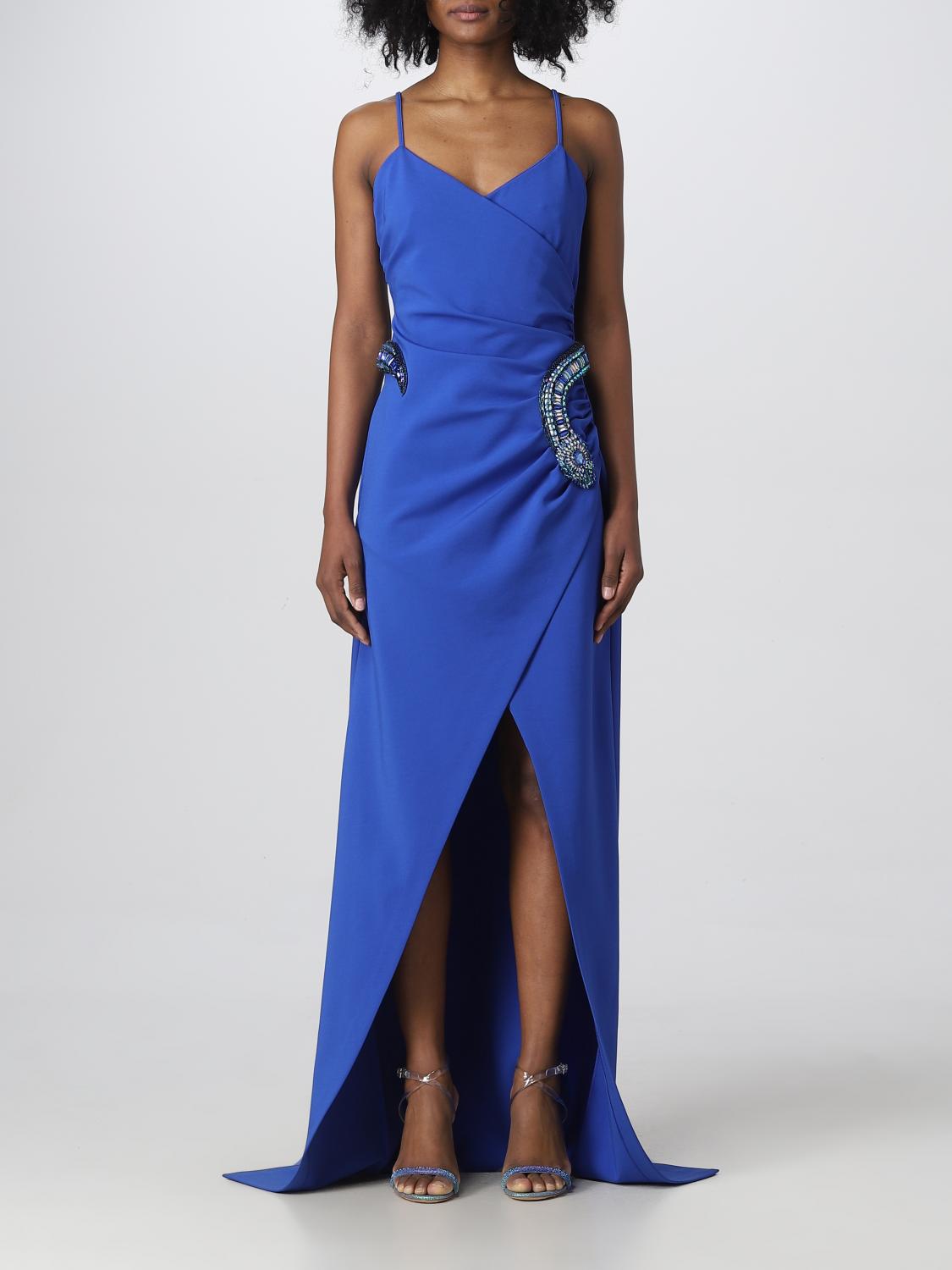 Long jersey wrap dress - Electric Blue