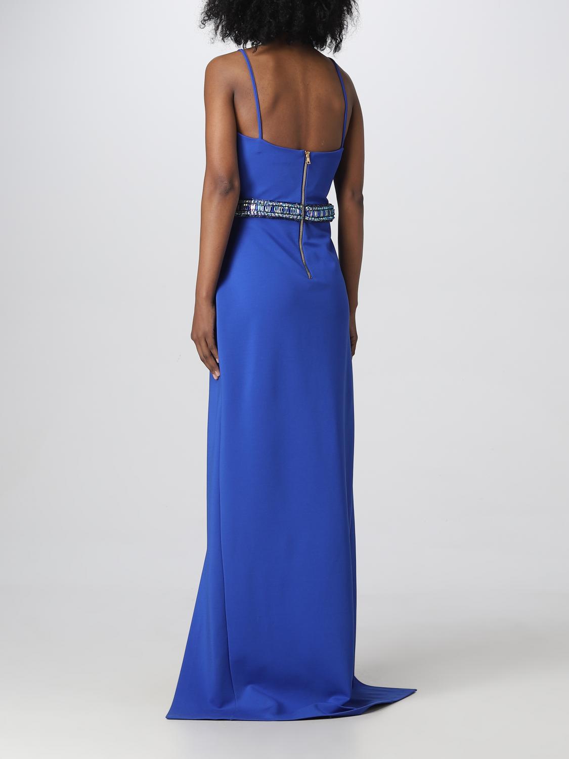 Long jersey wrap dress - Electric Blue