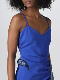 Long jersey wrap dress - Electric Blue