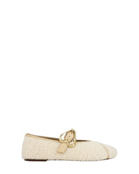 Barbara ballet flats in sheepskin - White Cream