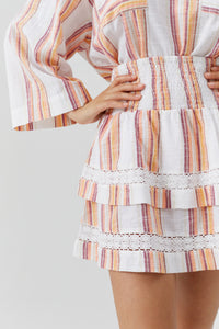 Barbara striped short skirt - Sunset Stripe