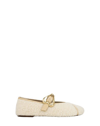 Ballerines Barbara en peau lainée - Cream