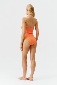 Maillot une pièce bandeau Barbuda - Orange Ridges