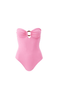 Maillot une pièce bandeau Barbuda - Pink Ridges