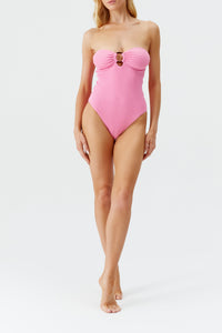 Maillot une pièce bandeau Barbuda - Pink Ridges