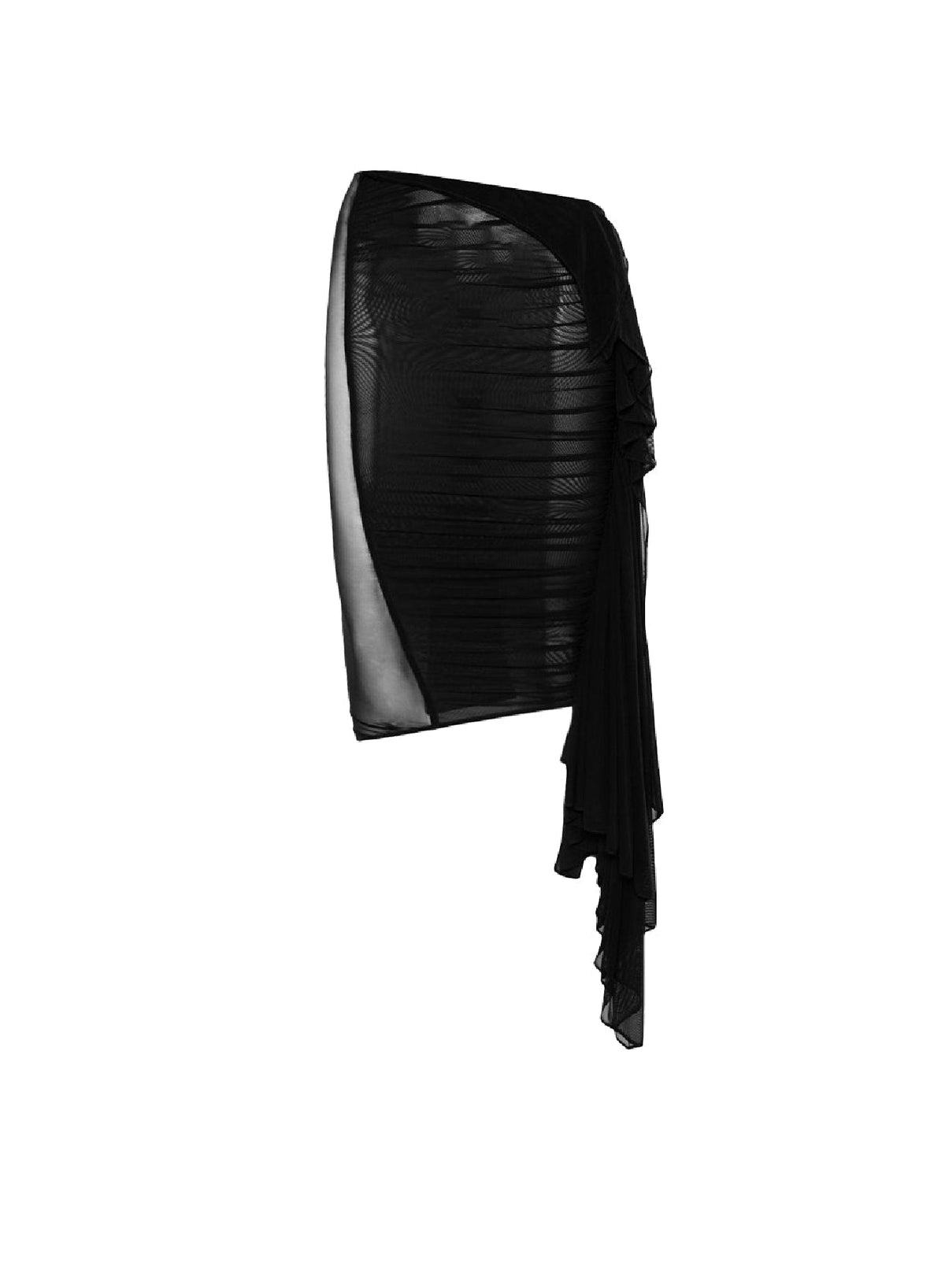 BLACK // black ruched skirt