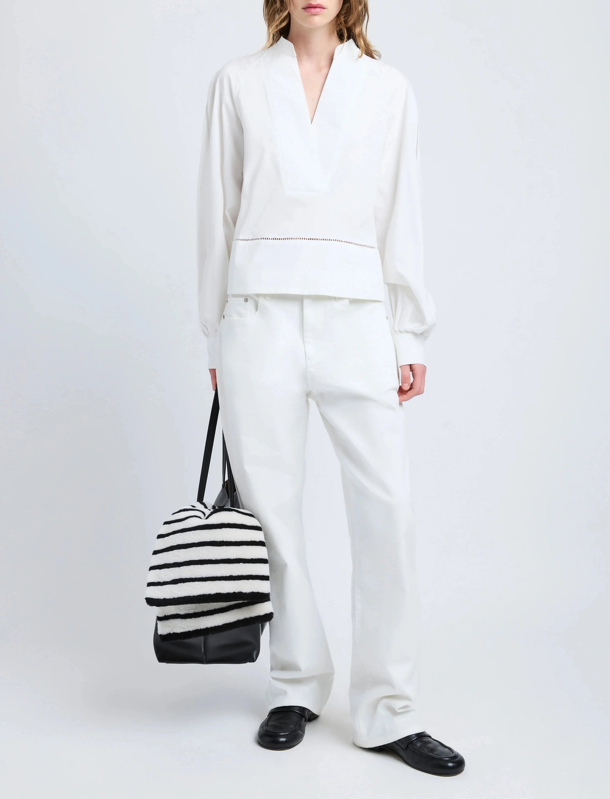 Blouse Grayson à col V - White