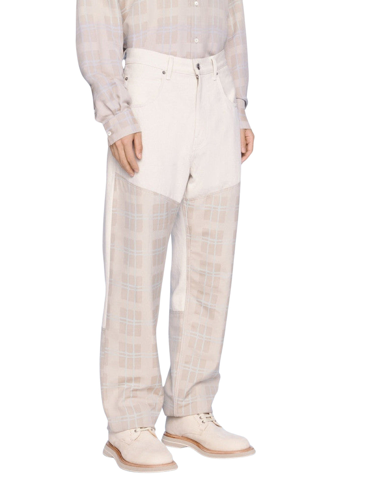 75€ / 3 sold //3 QTY / ST100%   Pantalon droit De-Nîmes en denim - Beige Squares