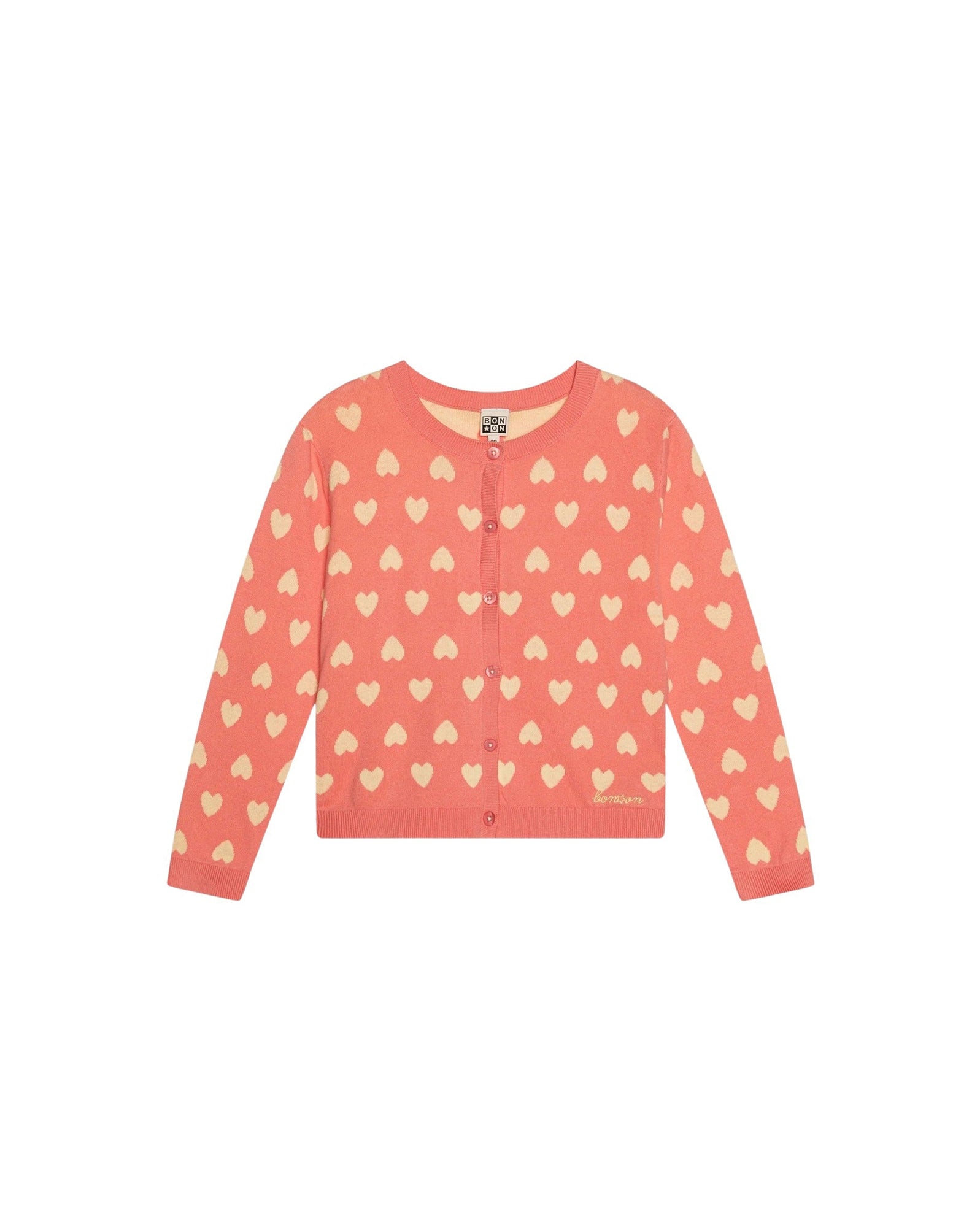 Cardigan Lilet - Jacquard Coeur Rose