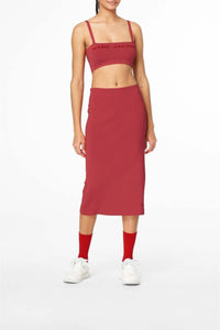 Jupe tube en maille - True Red