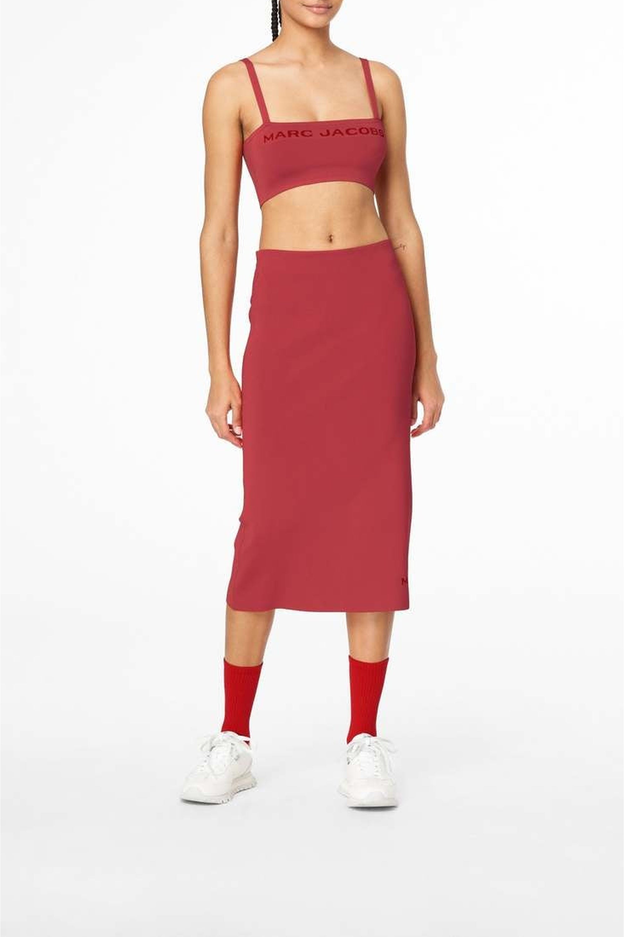 Jupe tube en maille - True Red