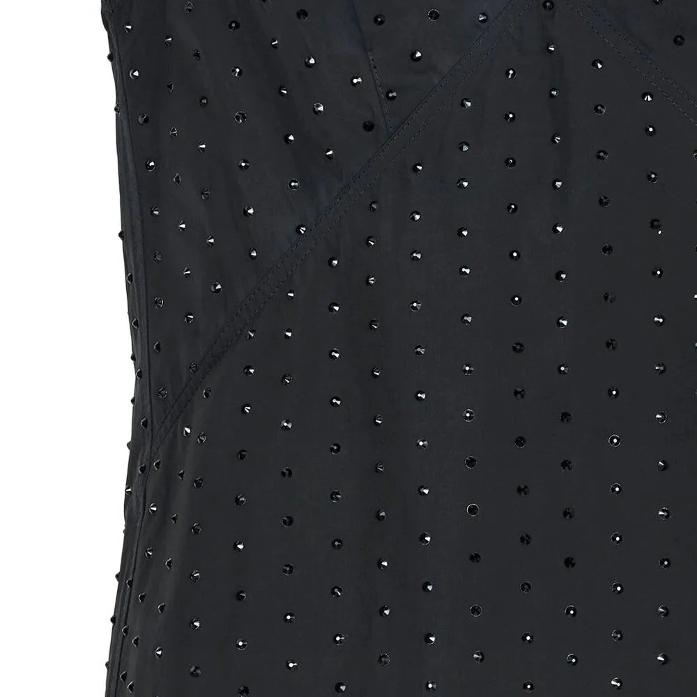 Robe à col V Astro Clear Crystal - Black Crystal