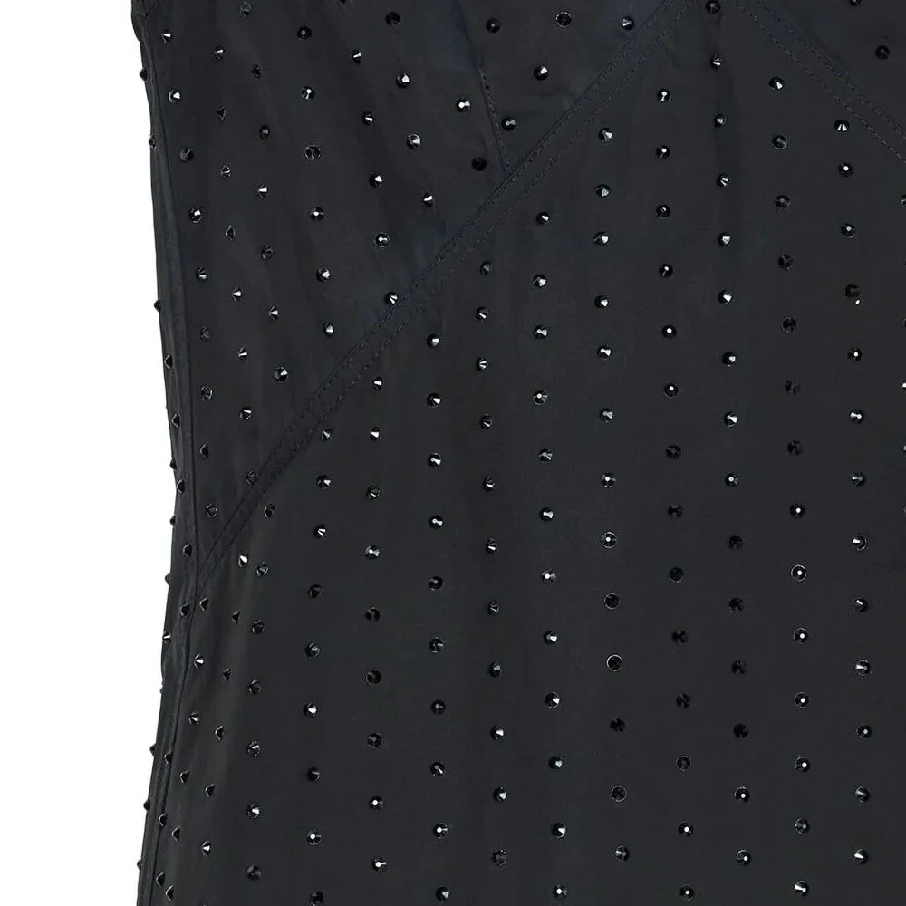 Robe à col V Astro Clear Crystal - Black Crystal