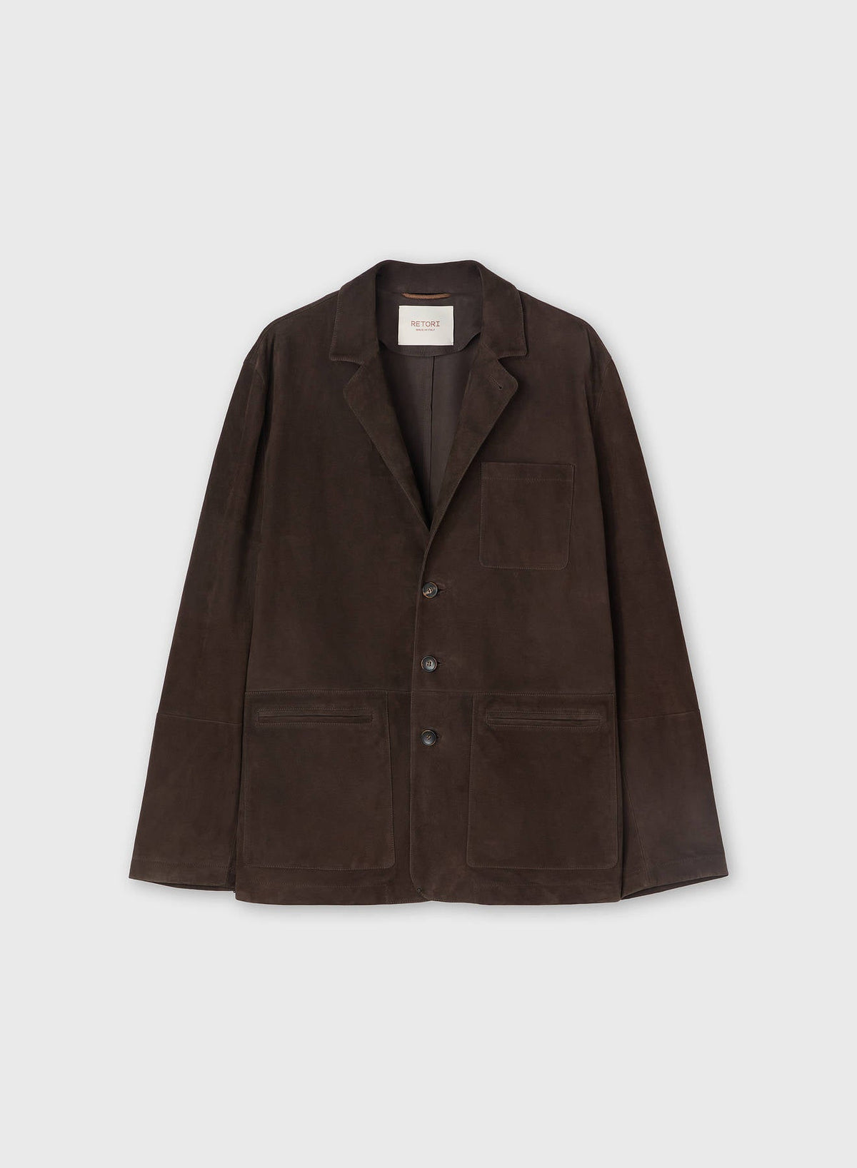 CHOCOLATE SUEDE SINGLE BREASTED BLAZER