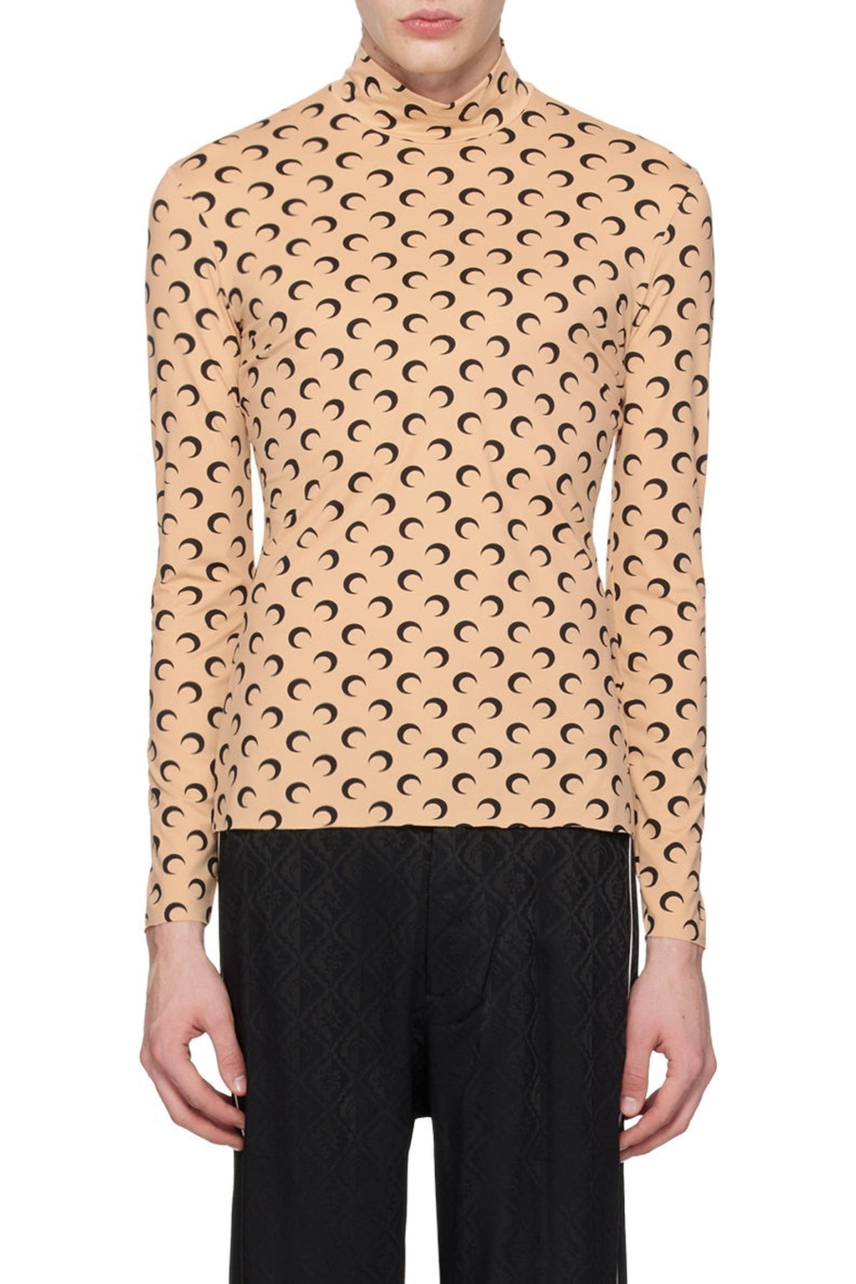 Top seconde peau en jersey All Over Moon Upcyclé - Tan