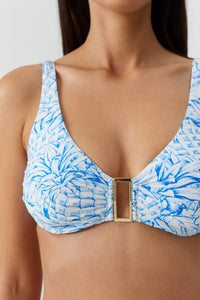 Bel printed high-waisted bikini bottoms - Pineapples