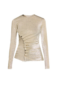 Blouse drapée scintillante - Silver & Gold