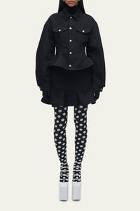 Veste cannelée en denim - Black