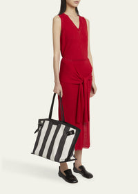Grand sac Days en toile rayée - Black & White