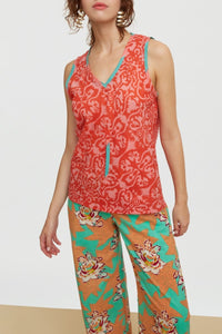 Blouse Banyan en coton - Red