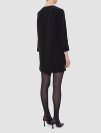 Robe courte Bixio évasée en satin - Black