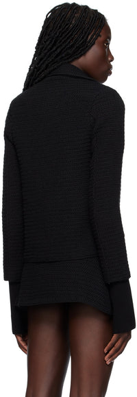 Short textured skirt - Black