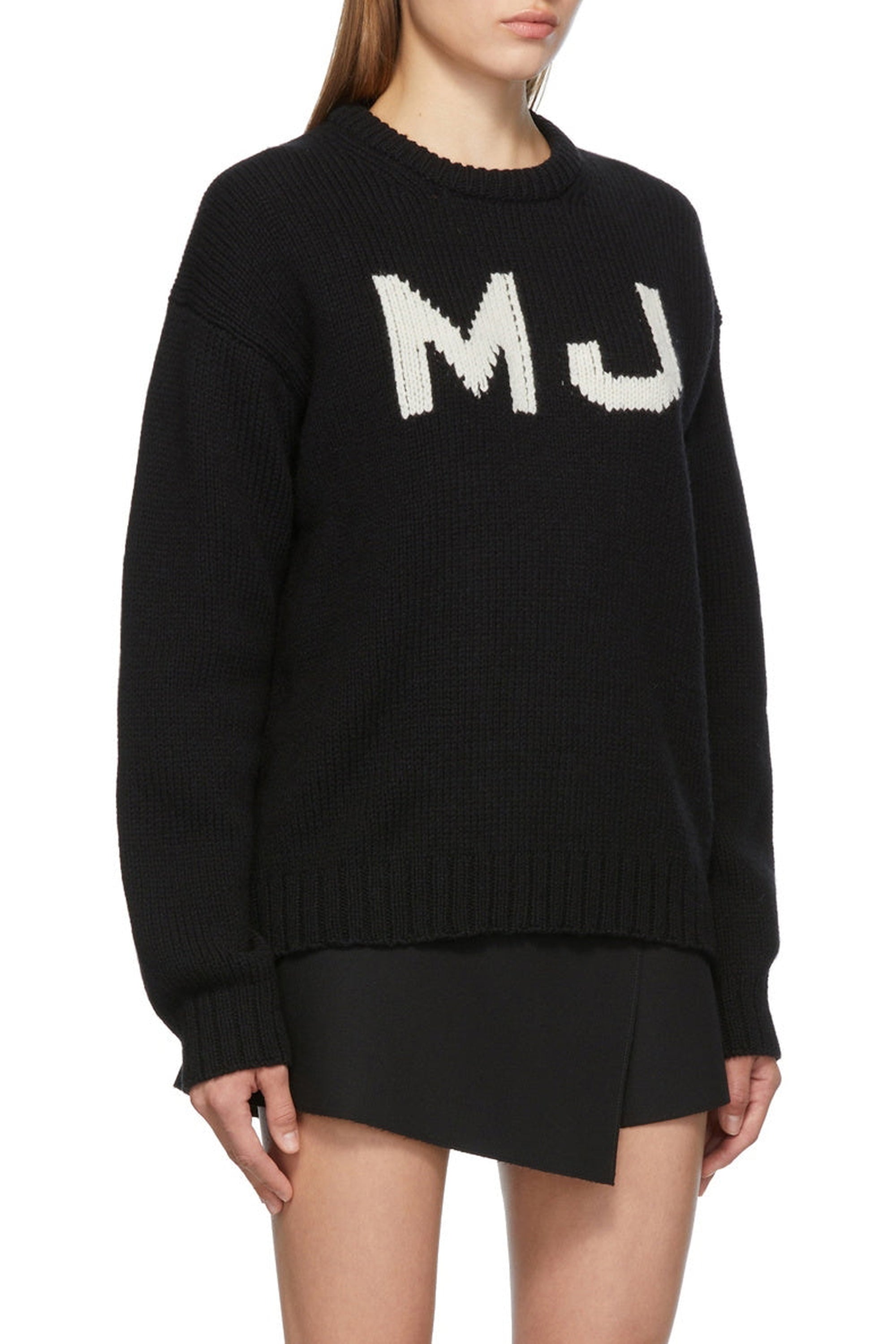 Pull à col montant en laine - Black