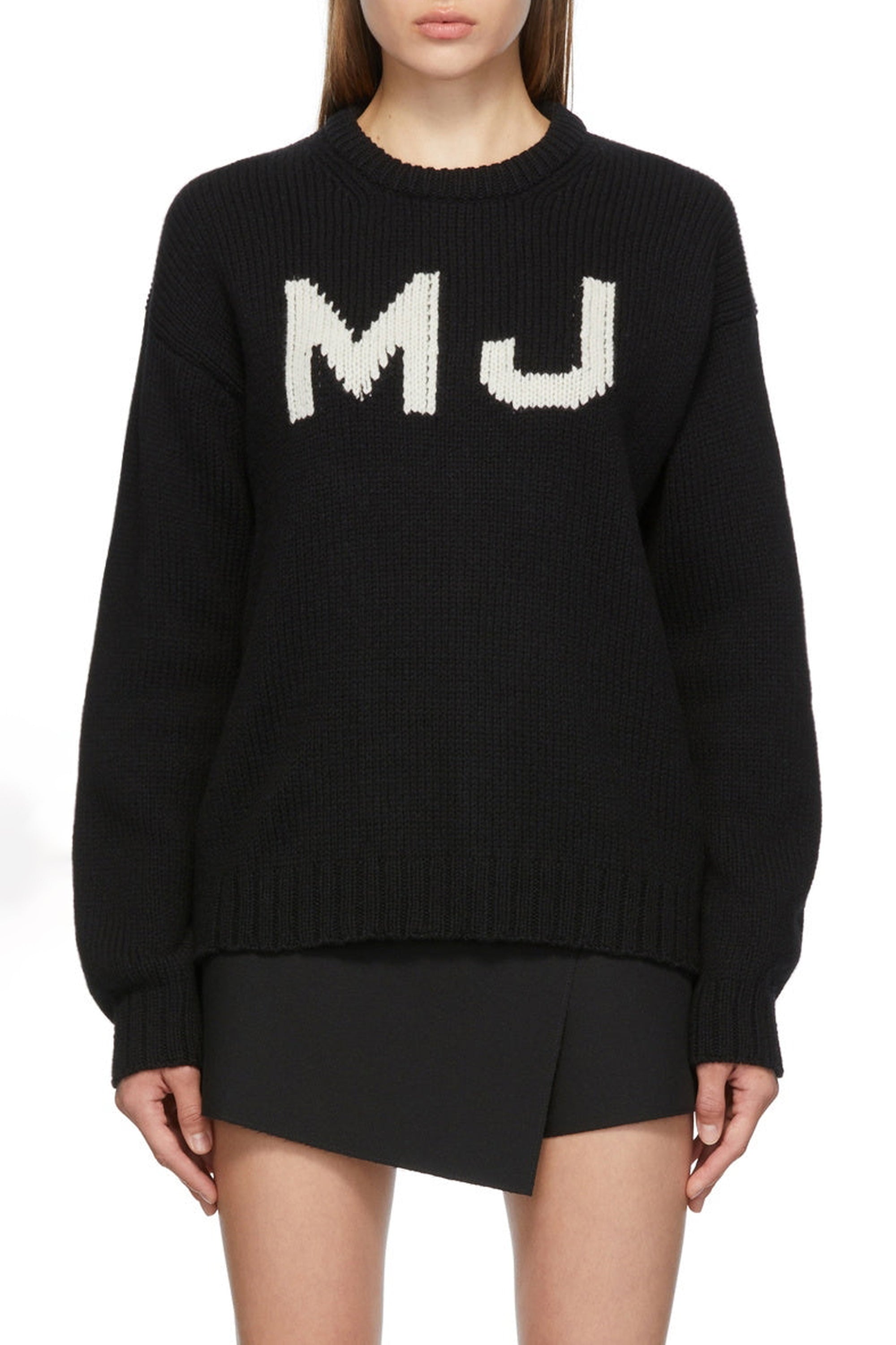 Pull à col montant en laine - Black