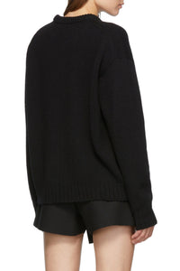 Pull à col montant en laine - Black