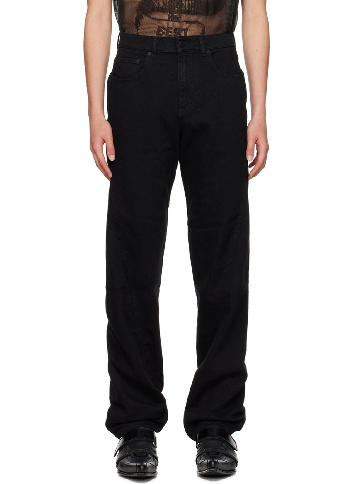 BLACK // black twisted seam denim jeans