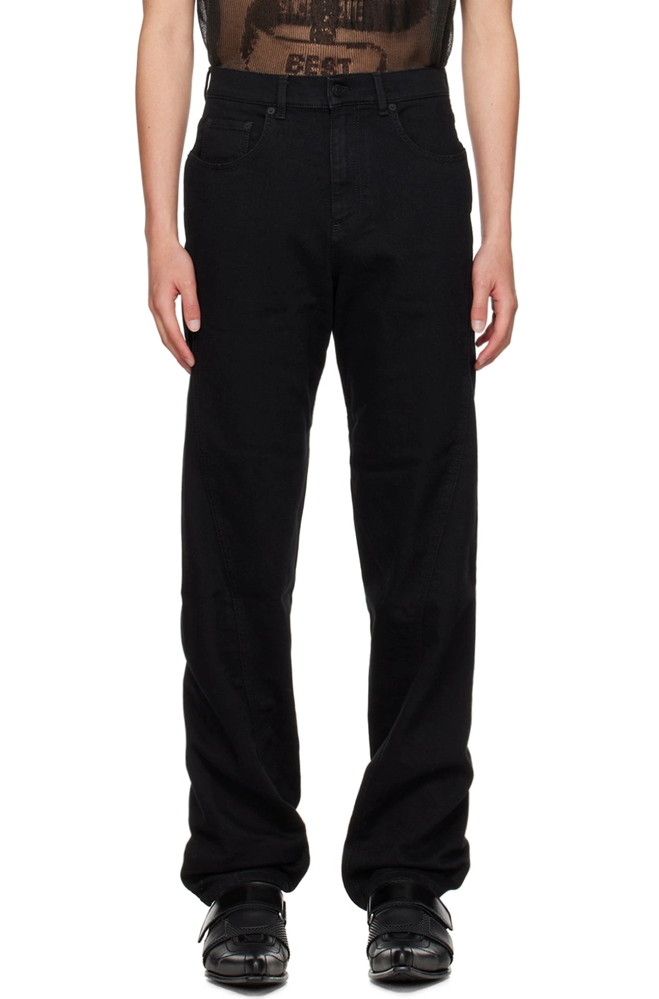TWISTED SEAM DENIM JEANS