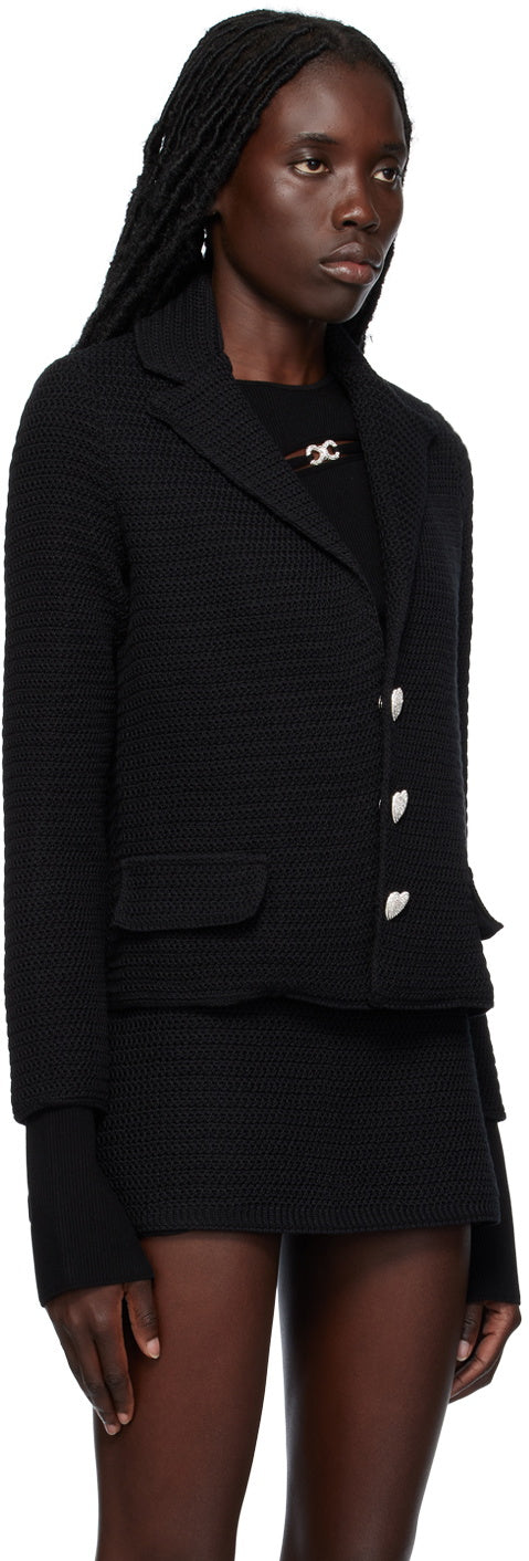 Short textured skirt - Black