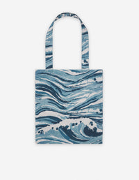 Sac Maison Kitsuné x Vilebrequin en lin - Storm Blue Design