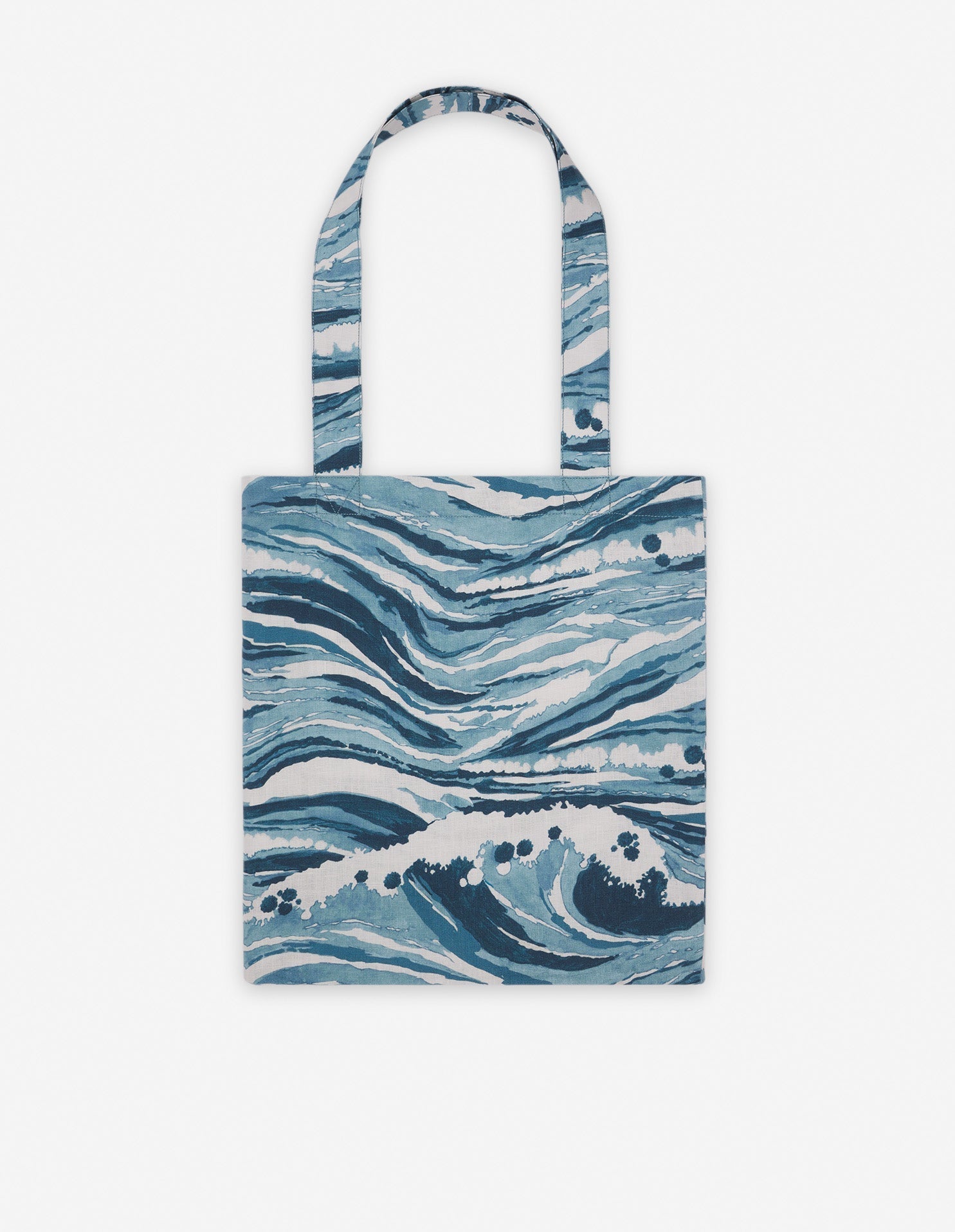 Sac Maison Kitsuné x Vilebrequin en lin - Storm Blue Design