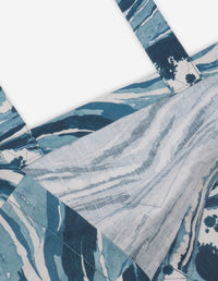 Sac Maison Kitsuné x Vilebrequin en lin - Storm Blue Design