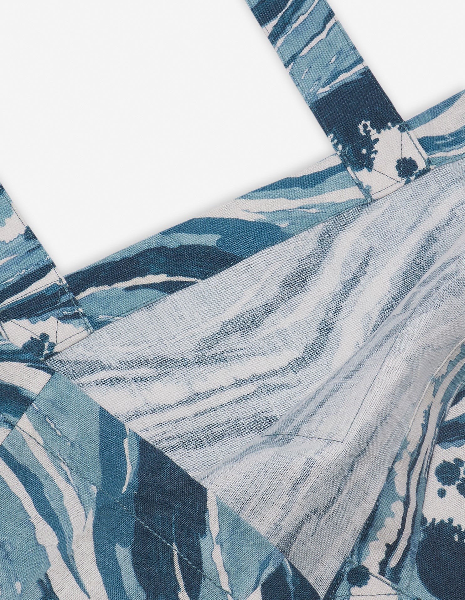 Sac Maison Kitsuné x Vilebrequin en lin - Storm Blue Design