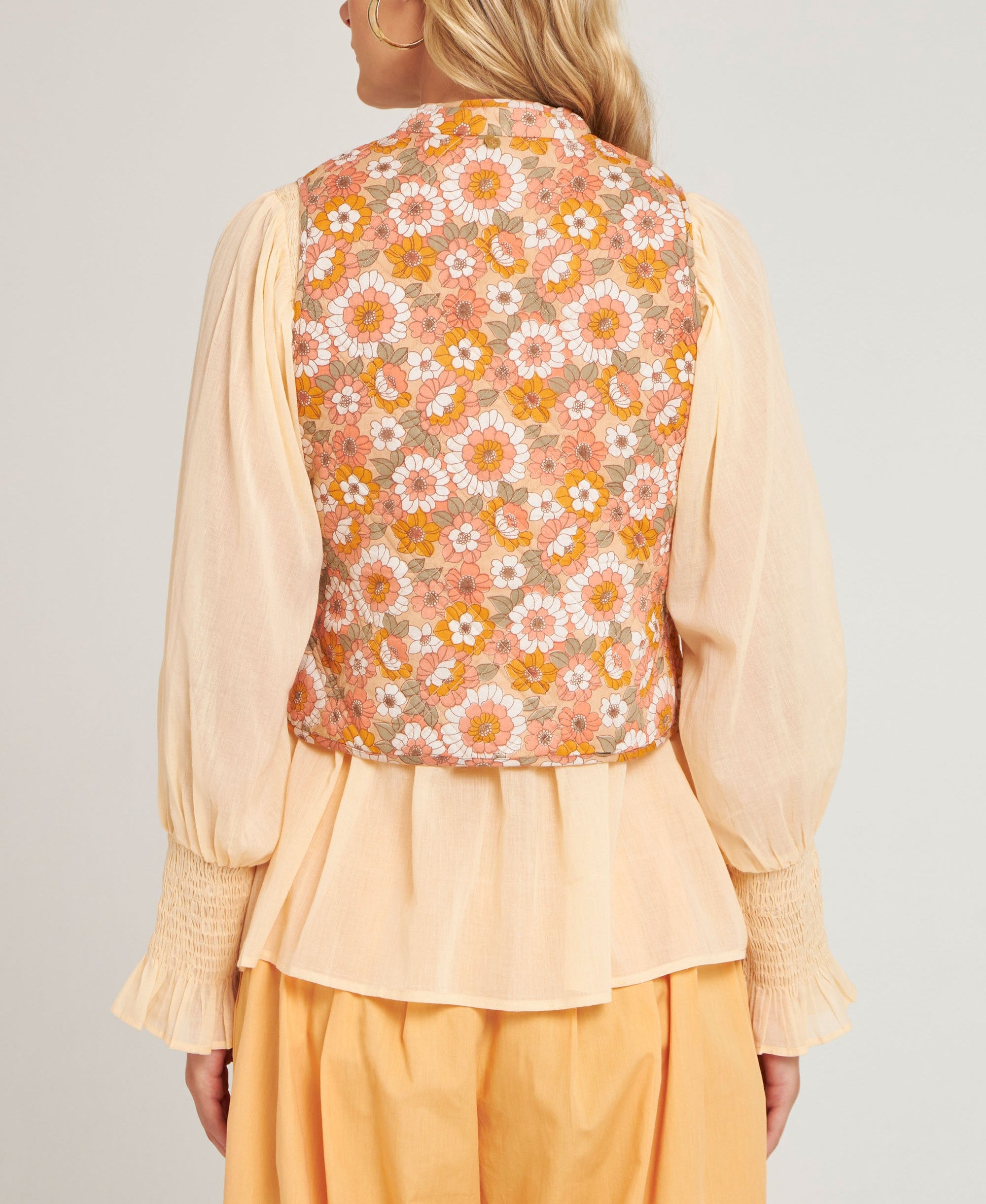 Blossom print cardigan - Rust
