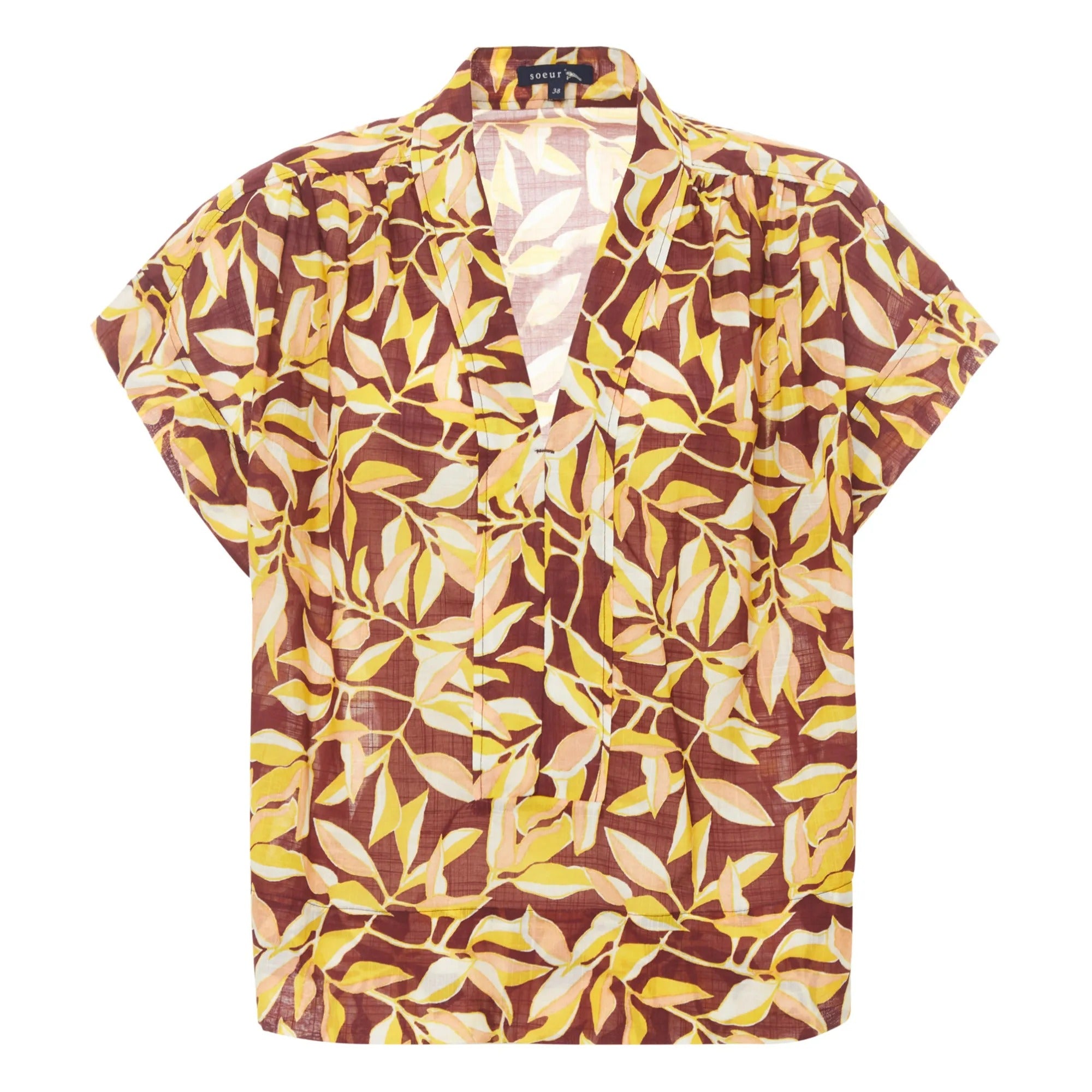 JAUNE/PRUNE _ Chemise Madagascar - Jaune & prune