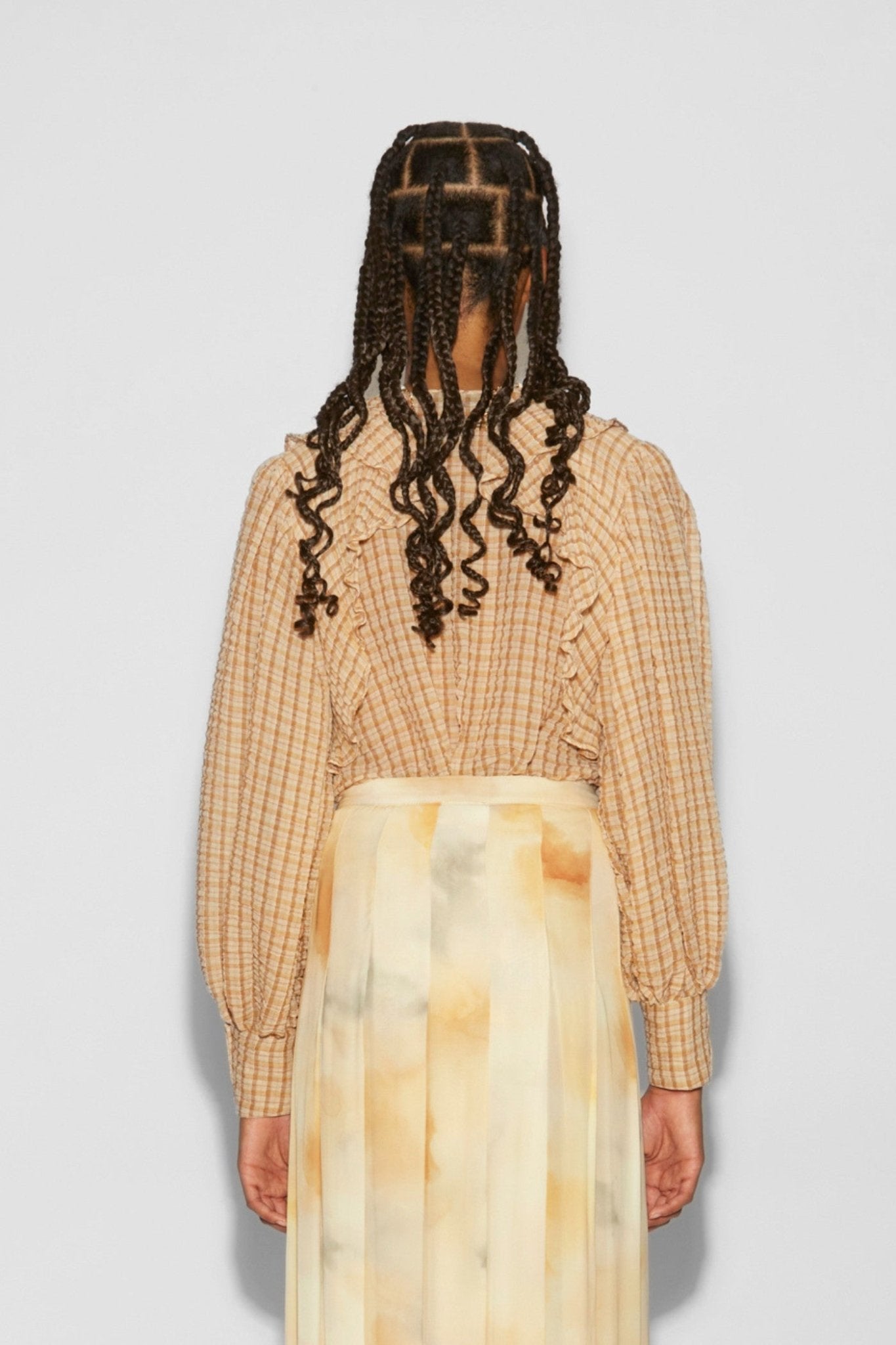 Song blouse in seersucker - Beige