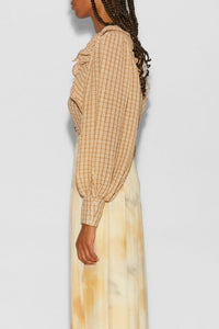 Song blouse in seersucker - Beige