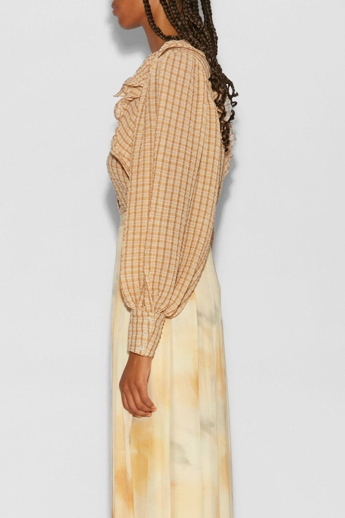 Song blouse in seersucker - Beige