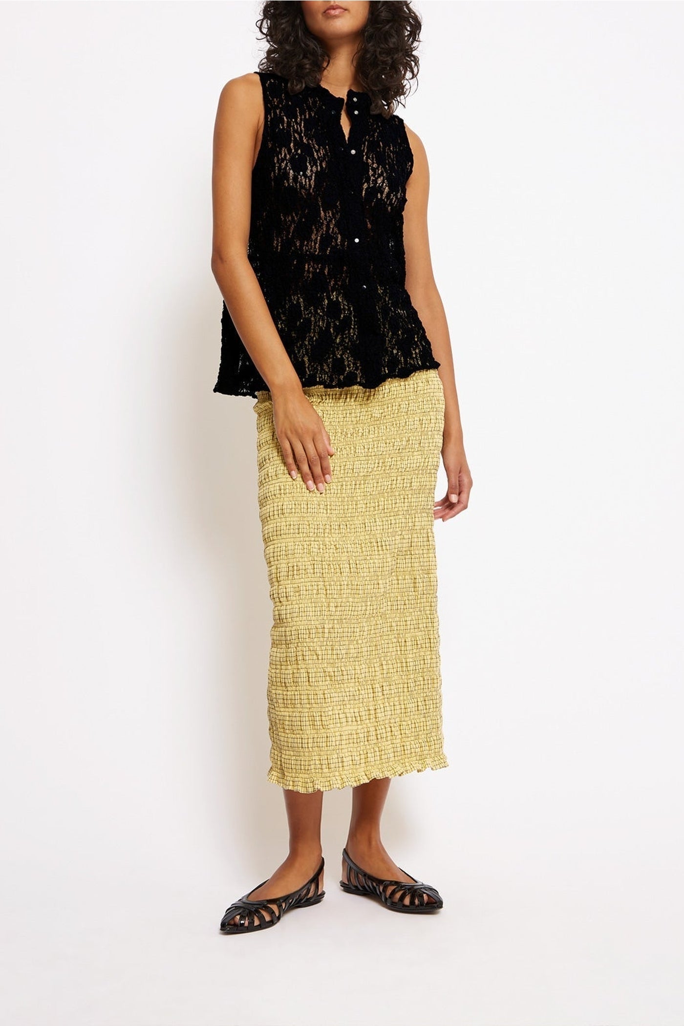 Blouse Twiggy à col rond - Charbon