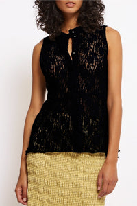 Blouse Twiggy à col rond - Charbon