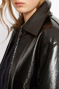 Blouson Orso droit brillant - Noir