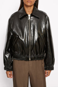 Blouson Orso droit brillant - Noir