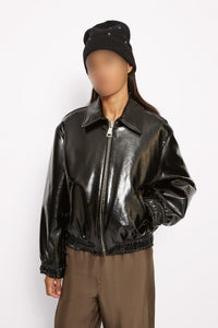 Blouson Orso droit brillant - Noir