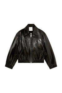 Blouson Orso droit brillant - Noir